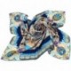 100% Silk Scarf With Hand Rolled Edges, Large, Divine Mandala Sunburst, Twill, Blue