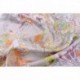 100% Silk Scarf With Hand Rolled Edges, Large, Floral Architecture, Silver
