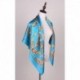 100% Silk Scarf, Extra-Large, Royal Pine Cone, Blue