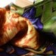 100% Silk Scarf, Oblong, With Hand Rolled Edges, Vincent van Gogh, Irises in the Garden