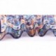 100% Silk Scarf, Petite Square, Charmeuse, Desert Theme (Dun Huang), Blue/Orange