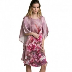 Grace Silk 100% Silk Nightgown, Peony Bliss, Purple