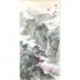 Grace Art Asian Wall Scroll, Beautiful Mountain River Sunrise